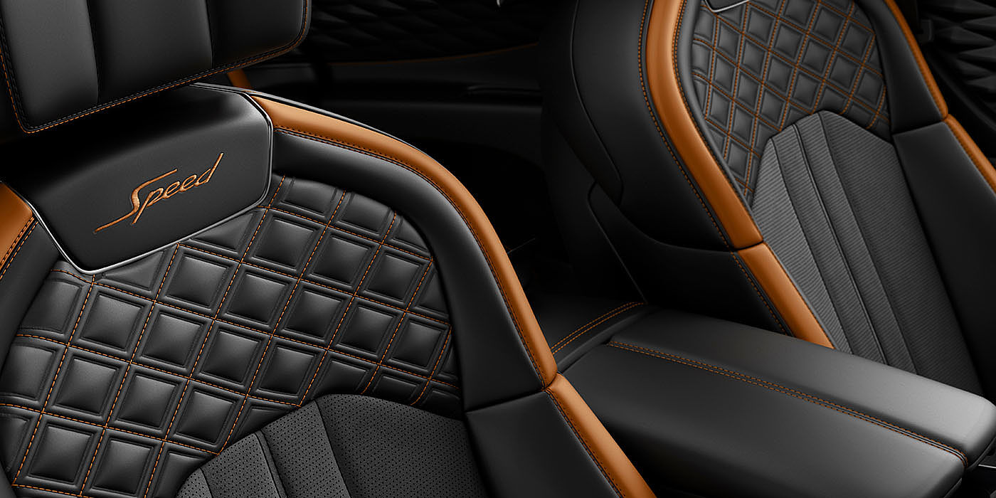 Bentley Valencia Bentley Flying Spur Speed's front seats with detailed contrast stitching and Speed Emblems