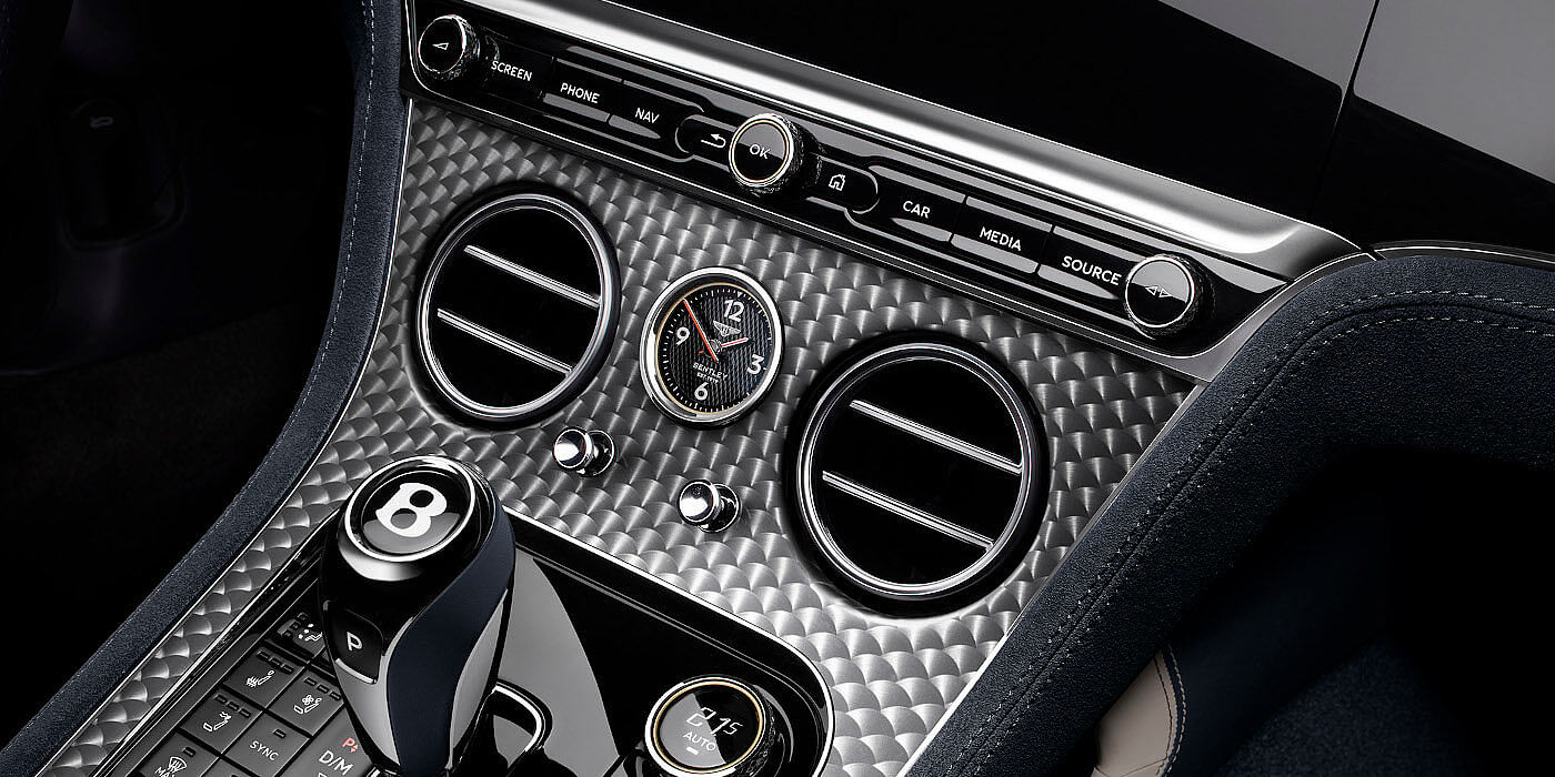 Bentley Valencia Bentley Continental GTC Speed convertible front interior engine spin veneer detail