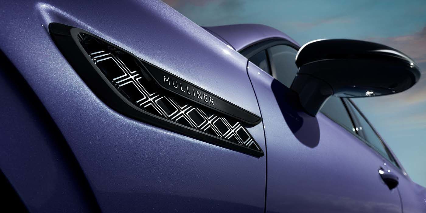 Bentley Valencia Bentley Flying Spur Mulliner in Tanzanite Purple paint with Blackline Specification wing vent