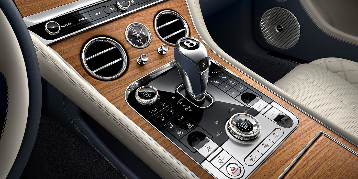 Bentley Valencia Bentley Continental GTC Azure convertible front interior console detail